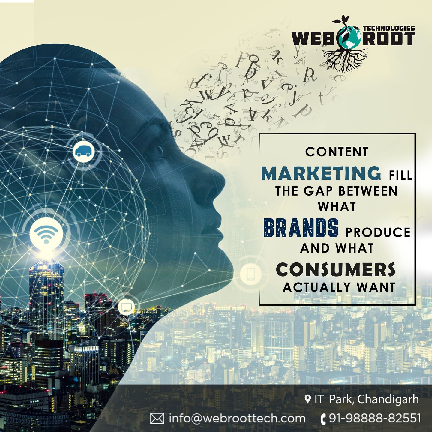 Content Marketing fills the gap between what brands produce and what consumer actually wants.

Webroot Technologies' content writing team is a writing powerhouse that creates content that resonates with customers and ultimately drives them to your business.

Get a Quote!
Contact Us:⠀⠀⠀⠀
📞 9888882551⠀⠀⠀⠀
Website: info@webroottech.com⠀⠀⠀⠀
Website: https://buff.ly/3LcR0Tk

#contentmarketing #logotype #graphic #typography #startup #onlinemarketing #graphics  #instagood #marketingtips #branddesign  #logoinspiration #printing #logomaker #entrepreneurship #identity #logoinspirations  #branding #marketing #graphicdesign #design #logo #digitalmarketing #brand #business #socialmedia #advertising #socialmediamarketing