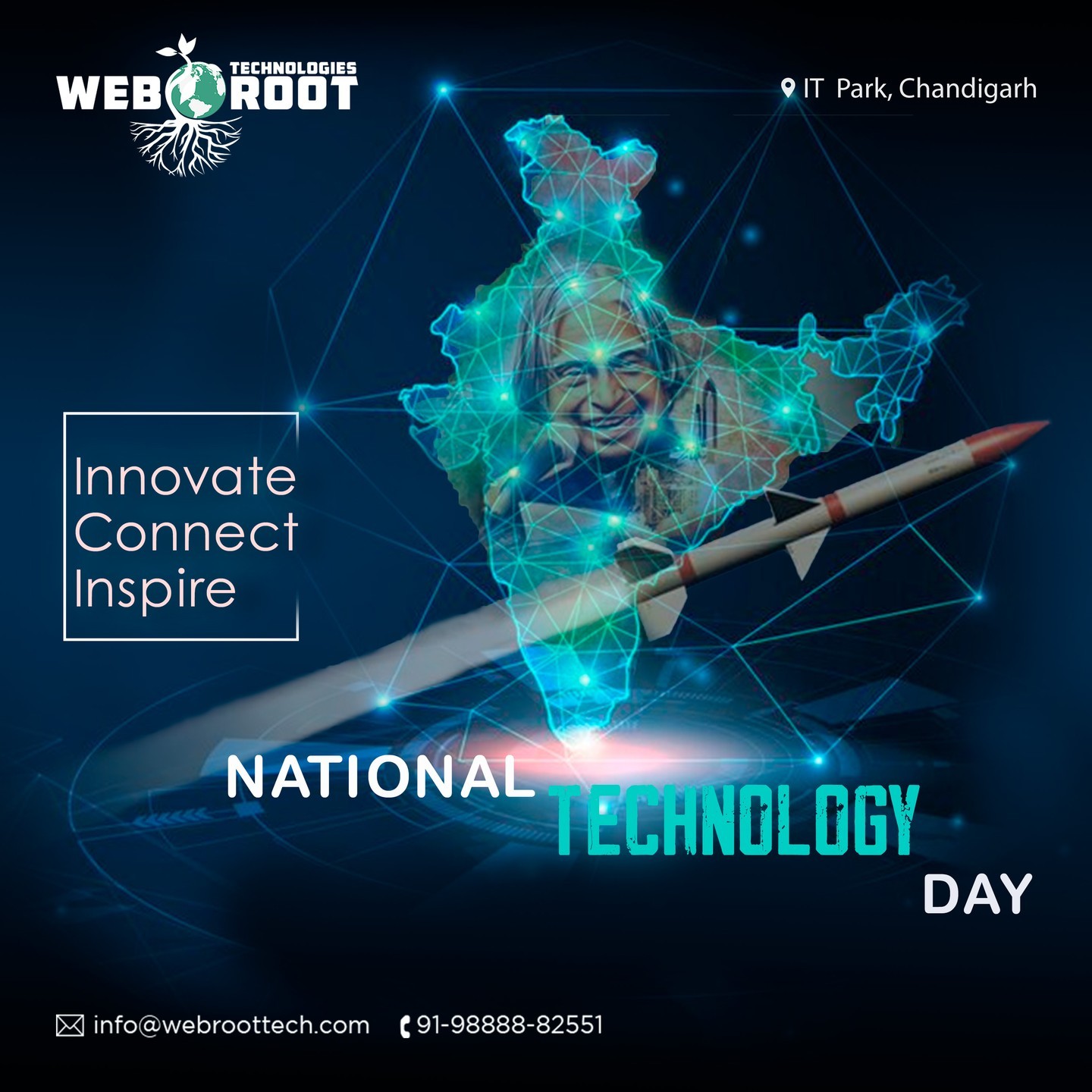"The science of today is the technology of tomorrow."

Let us celebrate National Technology Day by honoring the scientists, engineers, and researchers who have contributed to India's growth through technical innovations.

Follow Us for More Updates!⠀⠀
Contact Us:⠀⠀⠀⠀
Call: 9888882551⠀⠀⠀⠀
E-Mail: info@webroottech.com⠀⠀⠀⠀
Website: https://buff.ly/2YRuJ7P

#nationaltechnologyday #technology #india #technologyday #national #tech #nationaltechiesday #science  #may #knowledge #technologynews #indiantechnology #indian #pokhran #apjabdulkalam #webroottech #webdesigning #webdevelopment