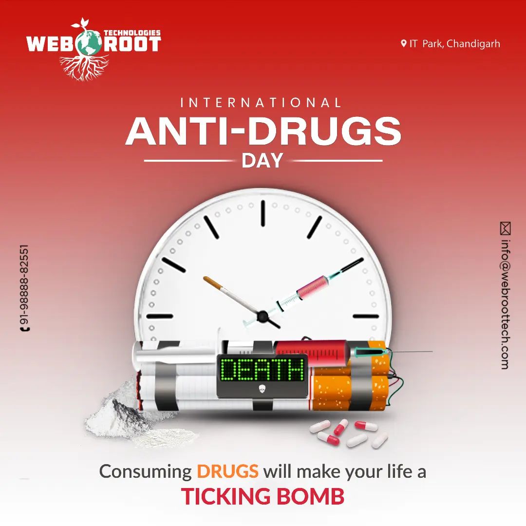 There is so much that life has to offer us and choosing drugs over life is the worst decision we can make. Warm wishes on International Anti Drug Day to everyone.

#internationalantidrugday #antidrug #antidrugscampaign #drugday #savelives #notodrugs #webroottech #digitalmarketing #socialmediamarketing #webdevelopmentcompany #graphicdesigner